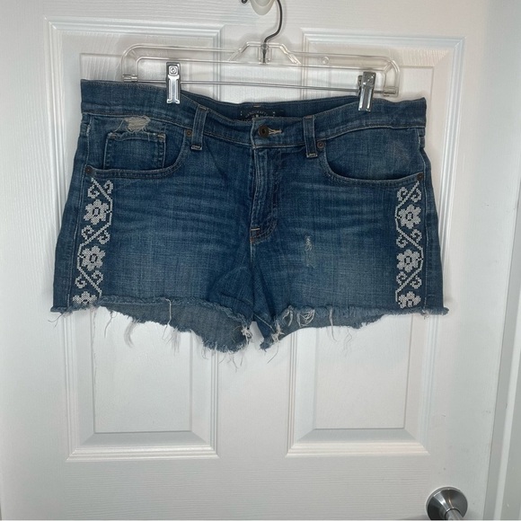 Lucky Brand Pants - Lucky Brand Rosewood The Cutoff Frayed Embroidered Stretch Jean Shorts 12/31